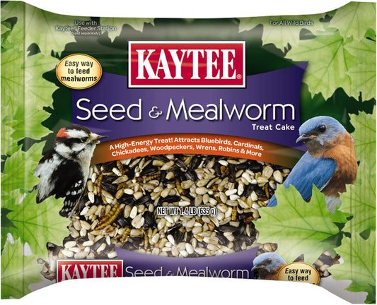 Kaytee Wild Bird Seed - Nutritious Mealworm Seed Cake for Bluebirds & Chickadees | 1.4 Pound