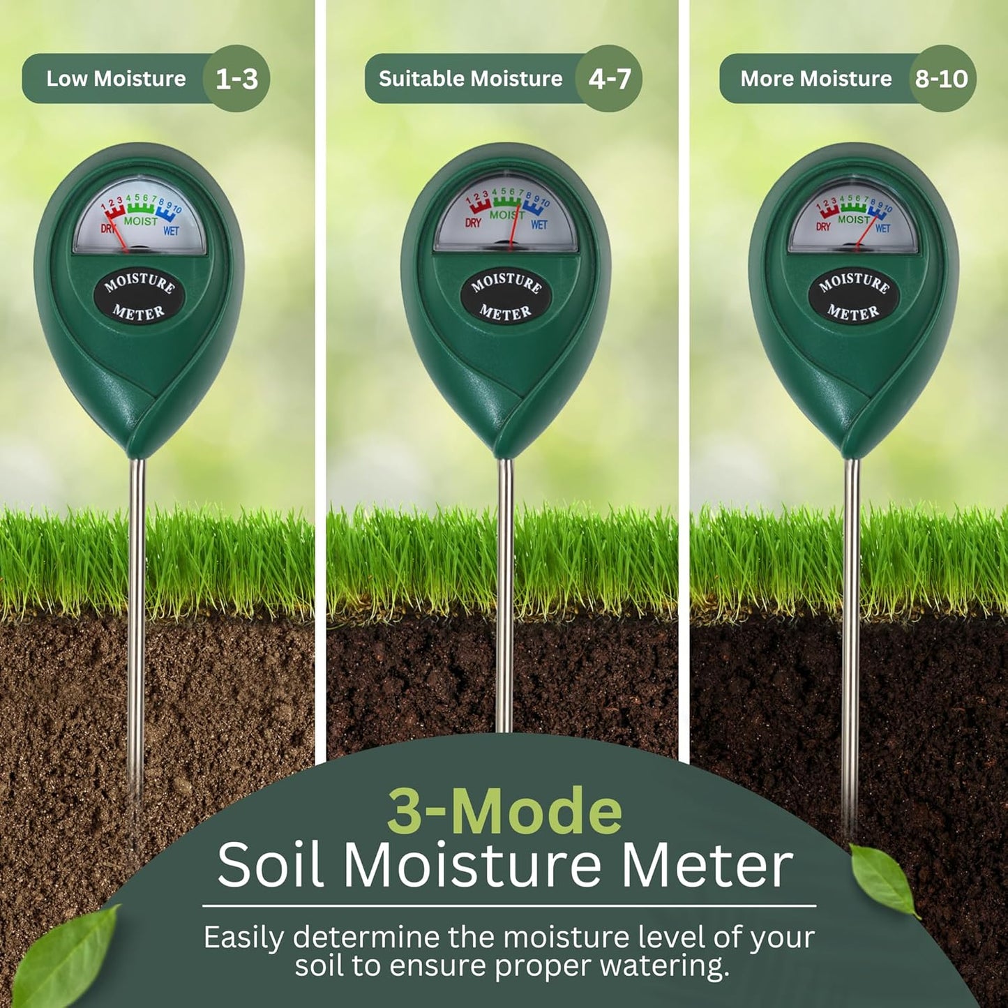 Skiennix Soil Moisture Meter - Accurate Sensors for Indoor Plants | Easy to Use, Compact Design