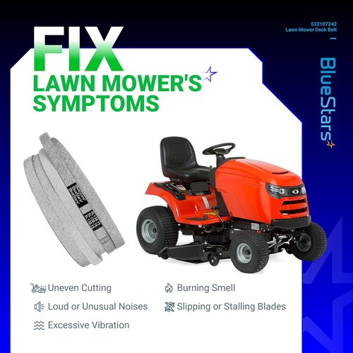 BlueStars Mower Deck Belt - Compatible with Husqvarna & Craftsman Lawn Tractors | 138.75" x 0.65" Aramid Cord