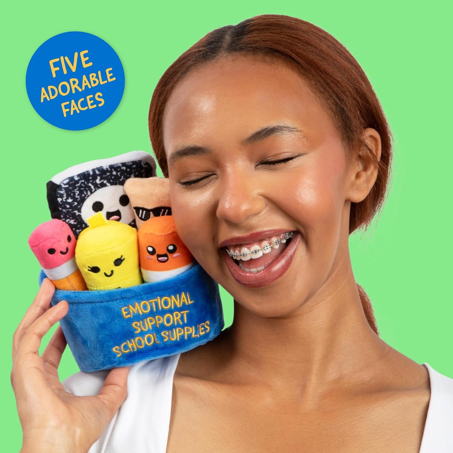 Relatable Emotional Support Plush Toys - Cute Stuffed Animals & Squishy Gifts | 5 Plushies with Basket