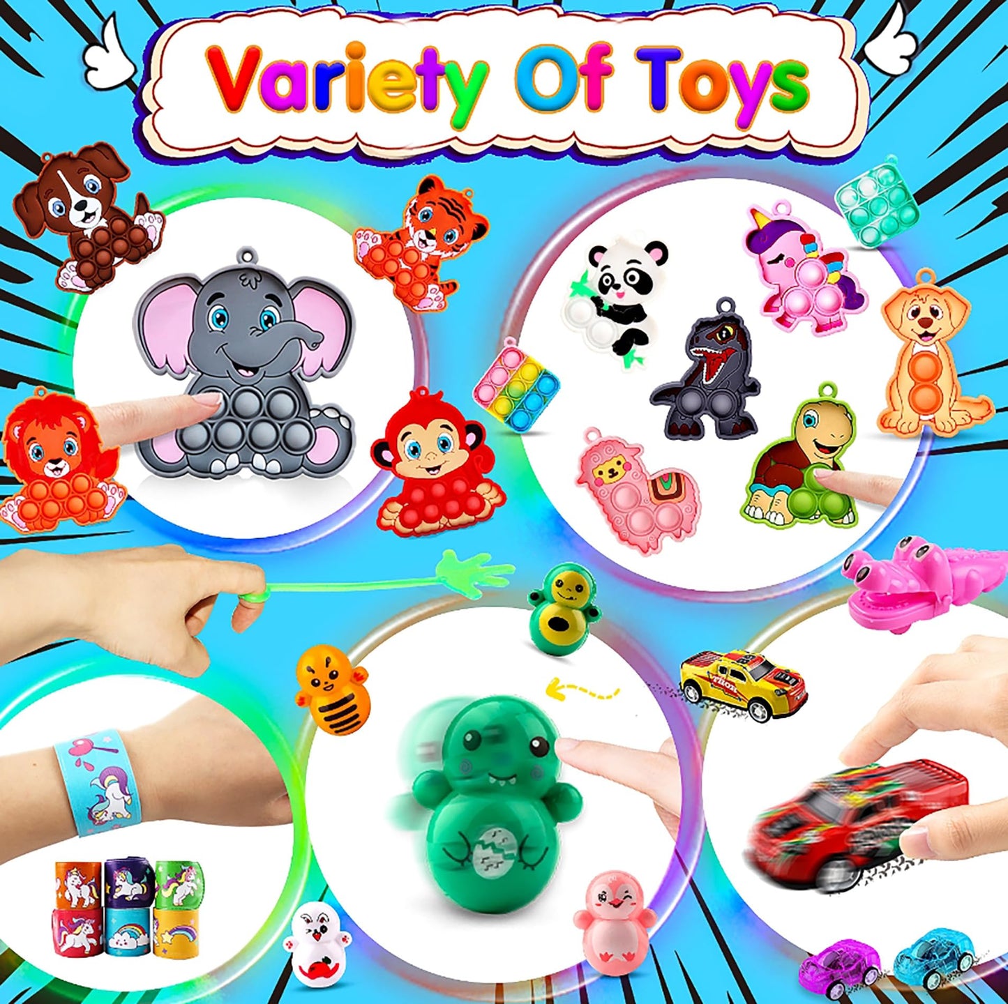 KissFuture 1000 PCS Party Favors for Kids, Fidget Toys Bulk, Prize Treasure Box Toys for Classroom, Birthday Gifts, Goodie Bags Stuffers for Kids, Pinata Stuffers, Carnival Prizes