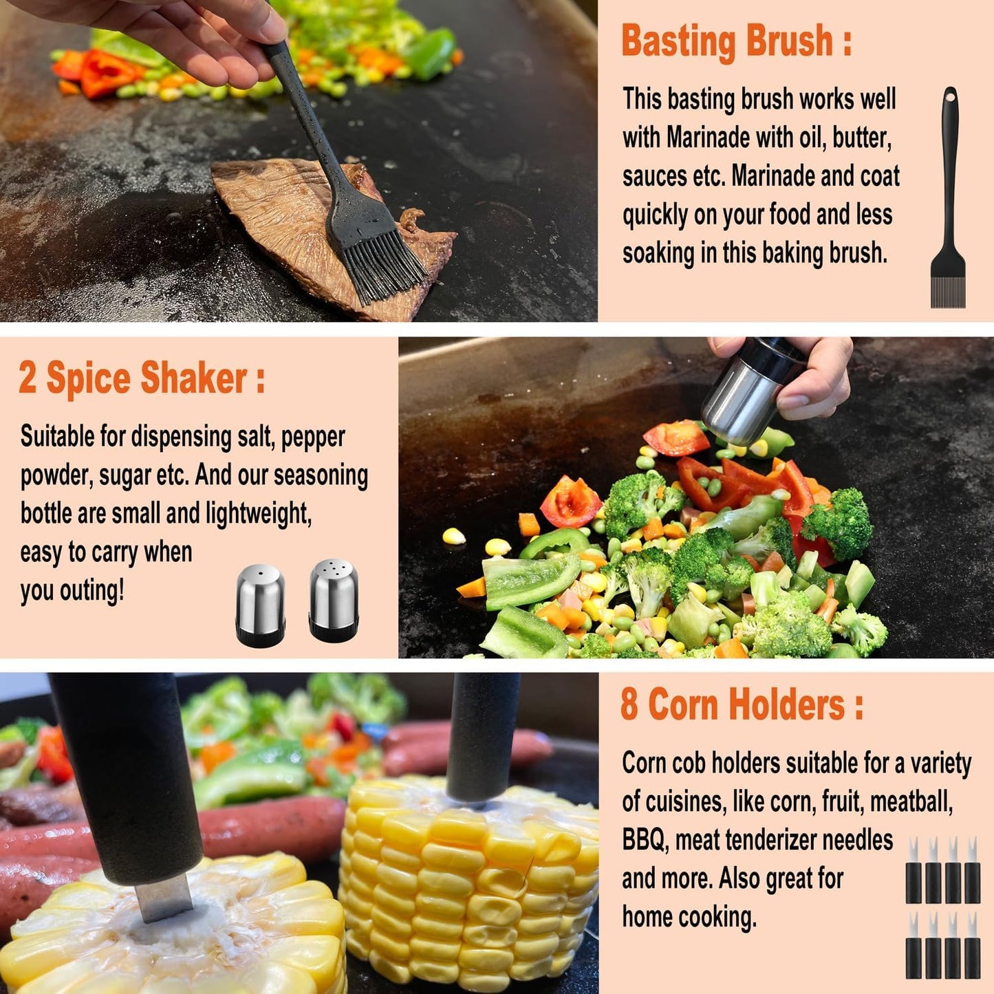 N Noble Family 38-Piece Griddle Accessories Kit - Professional Grill Tools Set for Outdoor BBQ