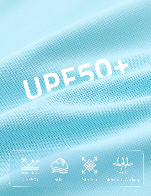 FitsT4 Sports Equestrian Shirts for Women Short Sleeve UPF50+ Moisture Wicking Polo Shirts for Horse Riding Tops Blue M