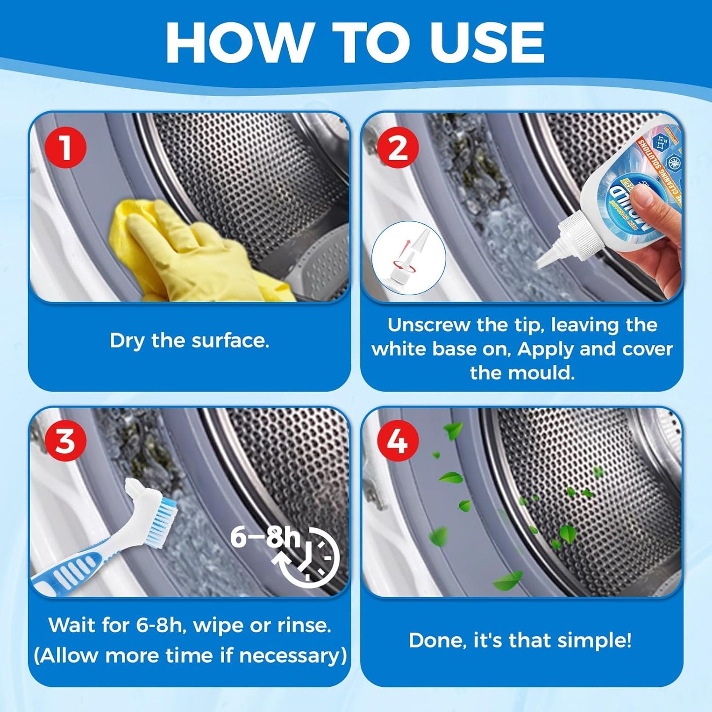 Regine Switzerland Mold Stain Remover Gel - Heavy Duty Cleaner for Home Sinks, Toilets & Grout (8 Fl Oz)