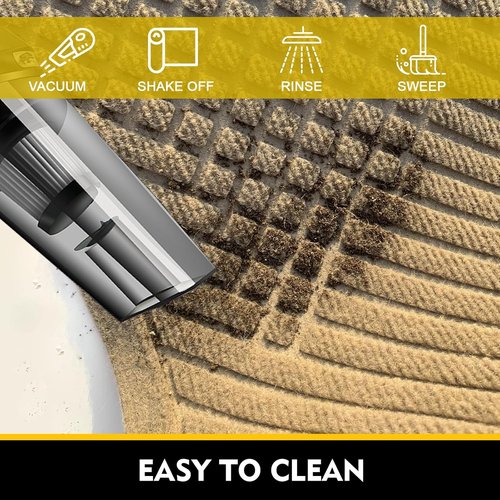Dirt Trapper Doormat - Waterproof & Absorbent Floor Mat | Low Profile 29x17, Beige