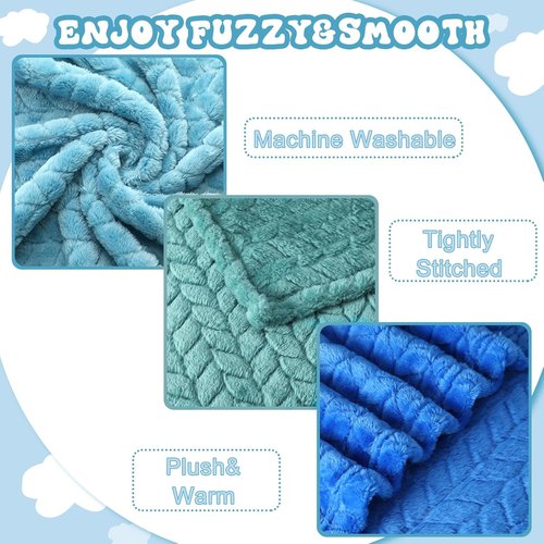 Frienda Baby Fuzzy Blanket - Soft & Warm Fluffy Blanket for Infants | 32 x 24 Inch, Blue