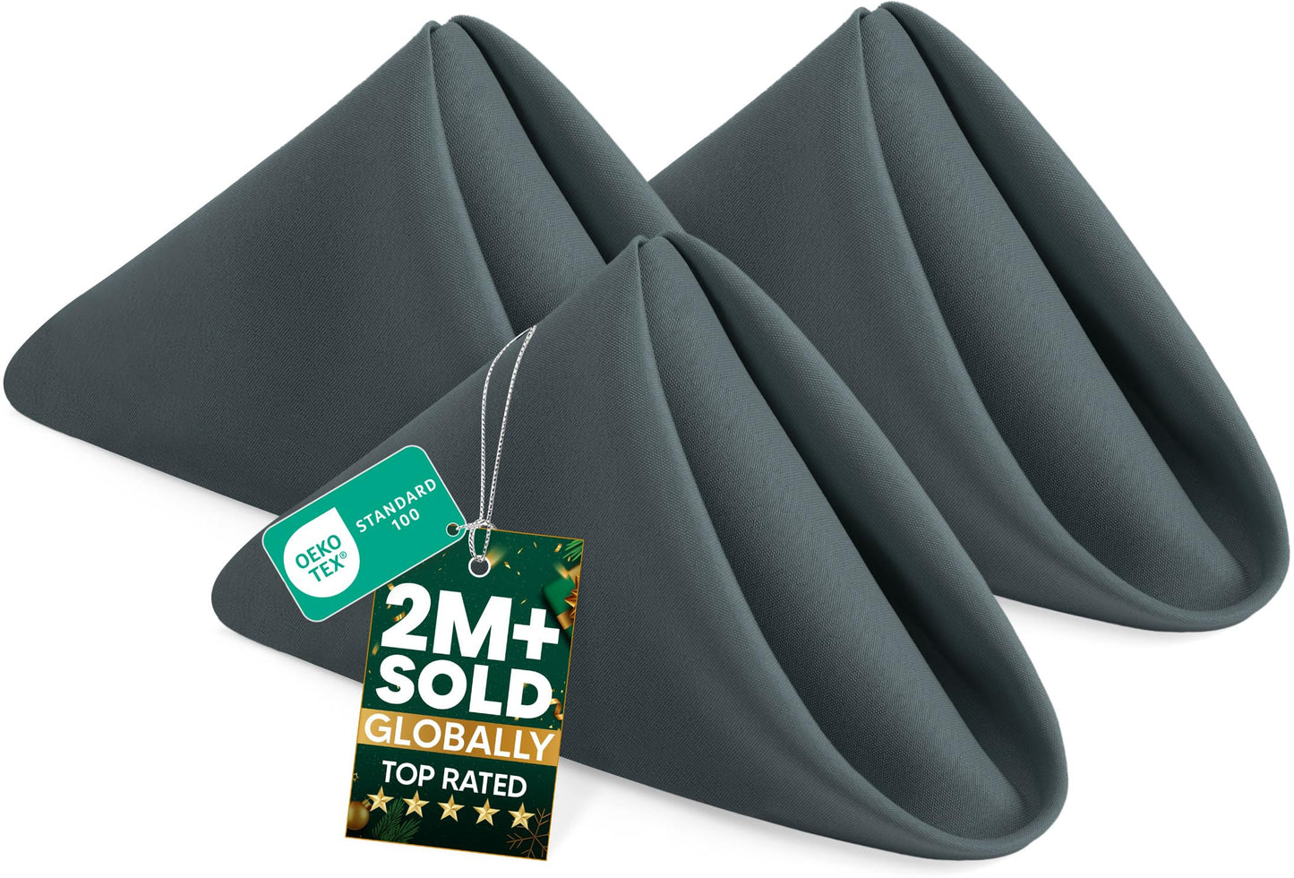 Utopia Home Charcoal Grey Cloth Napkins (12 Pack, 18x18 Inches), Ideal Dinner Napkins for Party, Wedding and Lunch/Dinner