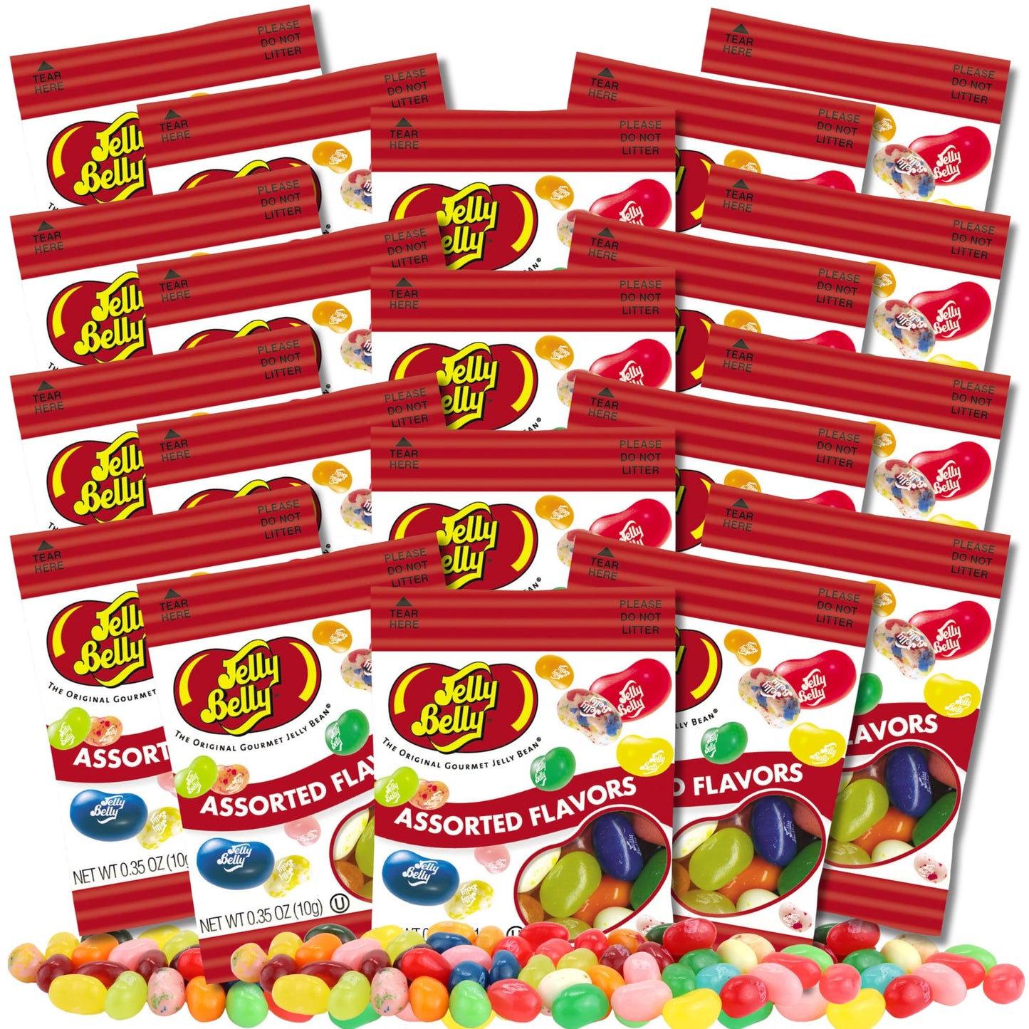 Sweetzo 20 Mini Packs of Assorted Flavor Jelly Beans, Individually Bagged Candies, Easter Basket Stuffer Candy