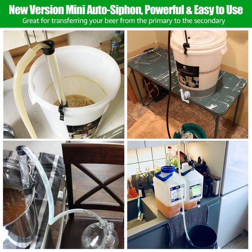 Dbgogo 14” Auto Siphon Homebrew -3/8” Racking Cane, Wine Siphon Pump with 5.5FT Tubing & Clamp, Bottling Wand, Airlock for Fermenting with Stoppers & Grommets, Siphoning Kit for Wine Making Homebrew