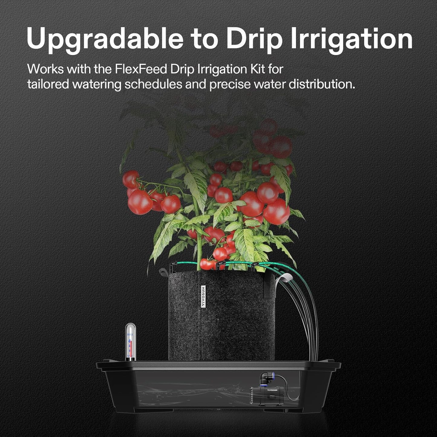 VIVOSUN Self-Watering Pots - 4-Pack FlexFeed with Auto Irrigation & Water Meter | Indoor/Outdoor Use