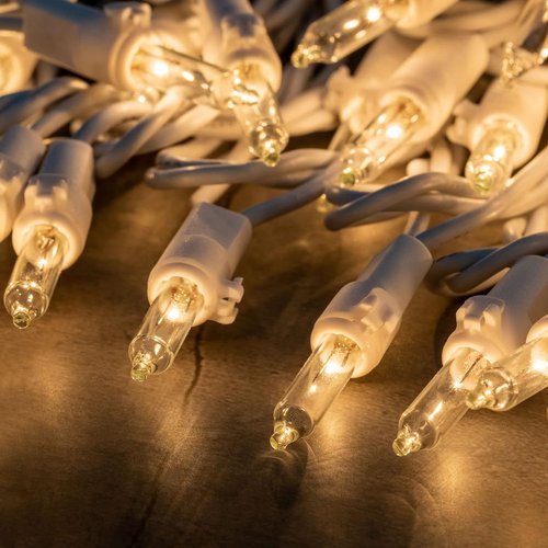 Clear Christmas Lights - 200 Count Holiday String Lights | 2 Strands of 100 ft White Wire, UL Listed