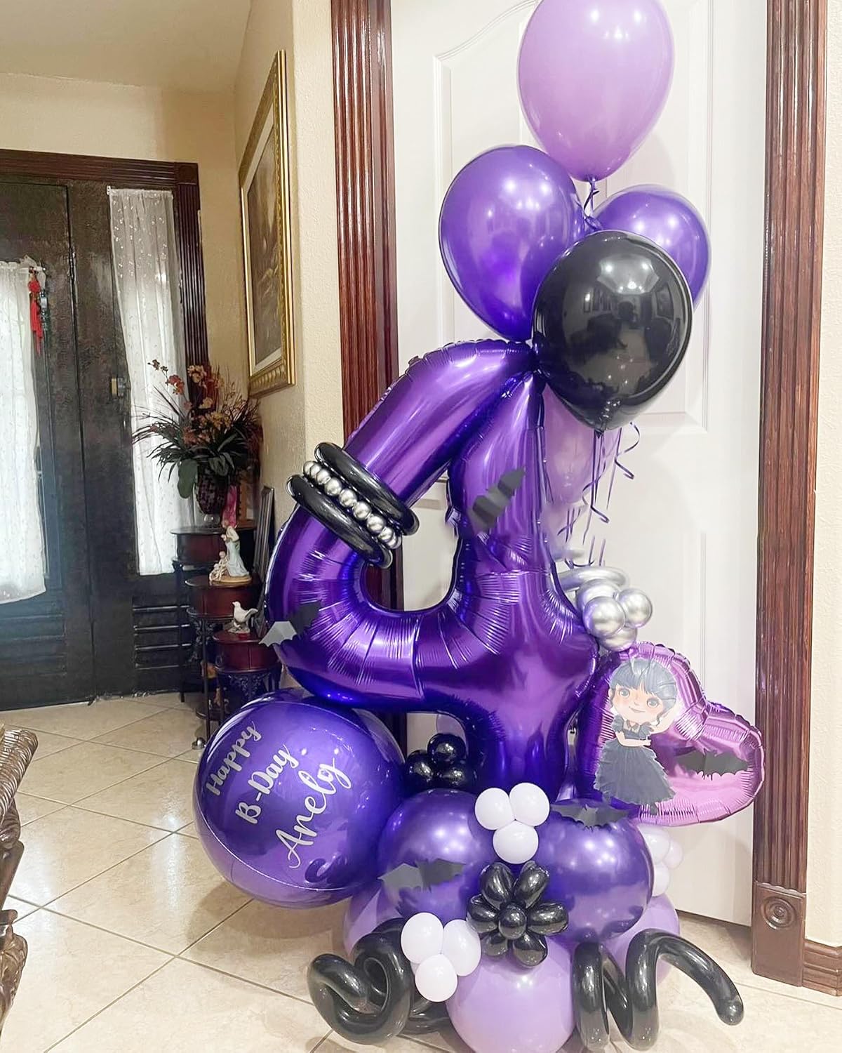 Number 4 Balloon - 40 Inch Purple Party Decoration | Large 4th Birthday Balloon