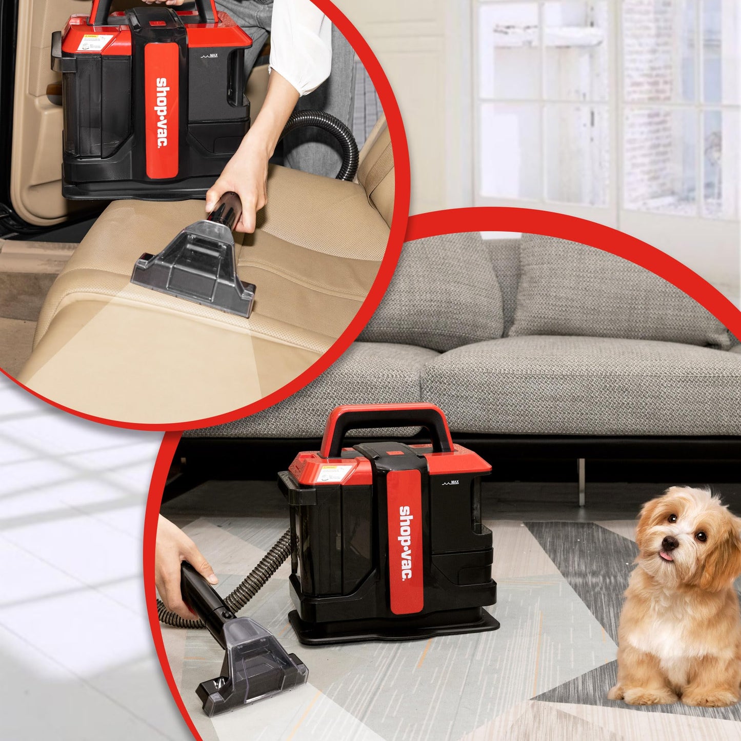 Shop-Vac Portable Carpet and Upholstery Cleaner Machine, Powerful Spot Cleaner for Pet Stains, Sofa, Rug, Mattress, Curtain and Car Seats, Lightweight with Two Cleaner Solutions