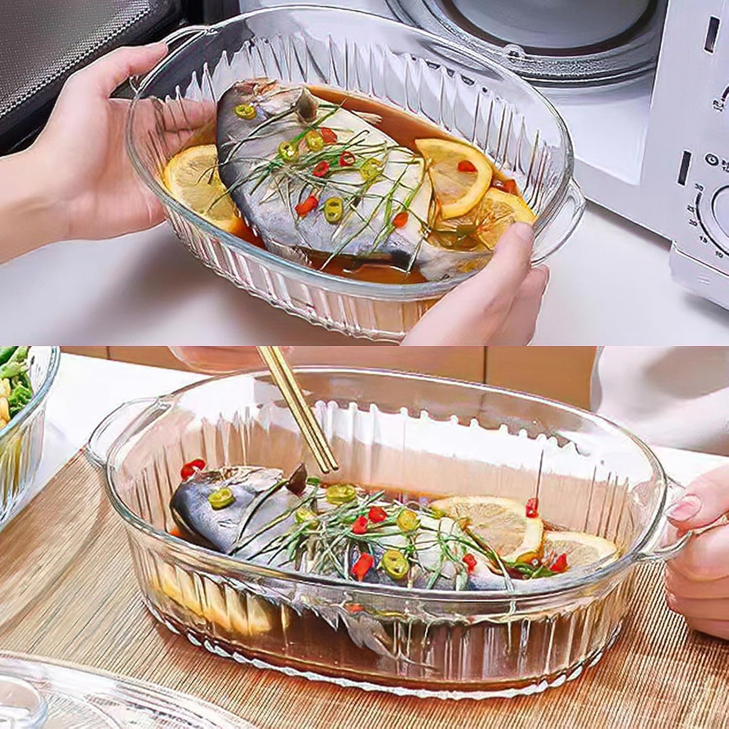 MCIRCO Glass Casserole Baking Dish Set - 4-Piece with Lids, 1.9 Qt & 3 Qt Sizes for Versatile Cooking