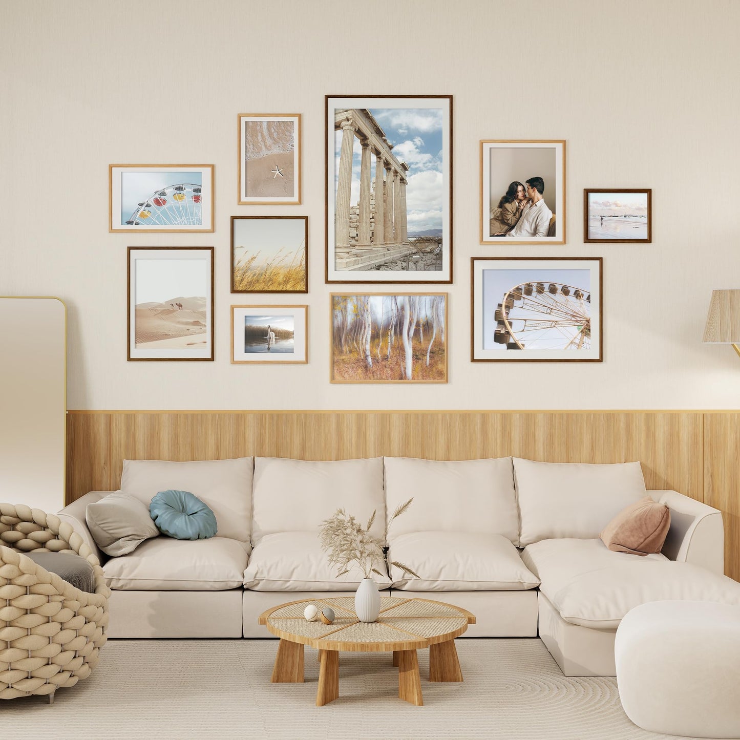 Fun Memories 20x26 Oak Picture Frame for Wall, 20x26 Frame with Matted to 16x22, Solid Wood Picture Frames for Wall Art Photo and Prints (Natural, 1 Pack)