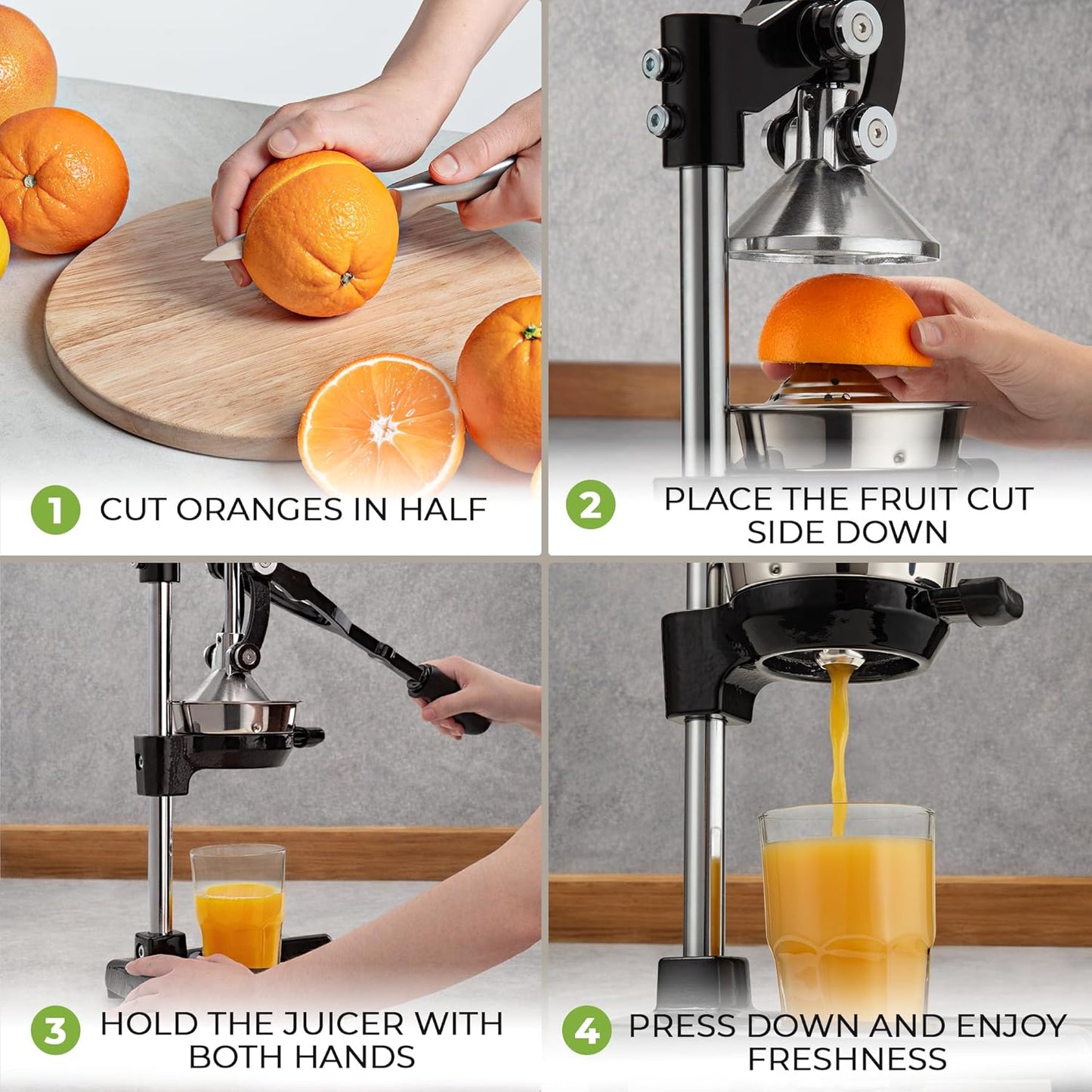 Zulay Kitchen Extra Tall Citrus Press - Manual Juicer for Orange Juice, Fits Tumblers & Tall Glasses