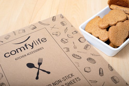 Comfylife 120 x Parchment Paper Sheets - No Curl, No Tear, No Burn Baking Paper (16 x 12 inch) – No Chemical Unbleached – Cookie Paper Precut Baking Sheets For Baking
