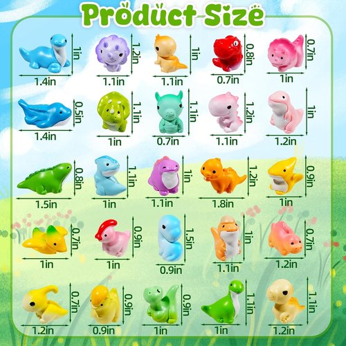 Exasinine Mini Dinosaur Figurines Set - 25 Pcs Resin Animals for DIY Terrariums & Fairy Gardens