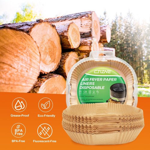 Air Fryer Liners Disposable, 200Pcs 8" Square Unbleached Parchment Paper Liners Non-Stick & Waterproof Oilproof for 5-8 QT Airfryer Basket, Baking, Roasting Microwave, Oven