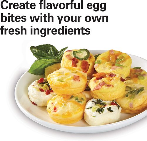 Hamilton Beach Electric Egg Bite Maker - Sous Vide Style Cooker with Nonstick Tray, Teal | Makes 2 Eggs in 10 Minutes