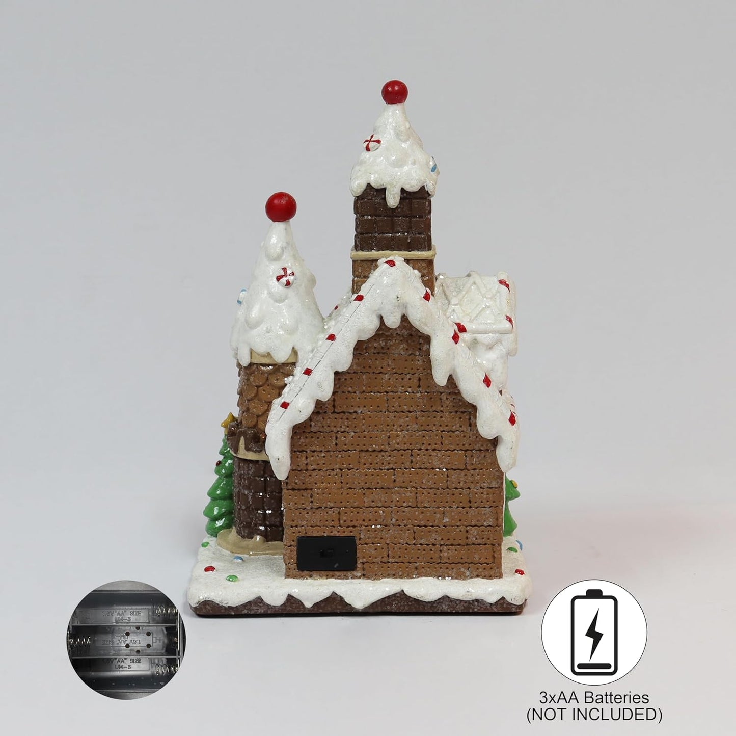 Moments In Time Christmas Gingerbread House - Hand-Painted Resin Décor with LED Lights | 10”H Tabletop Display