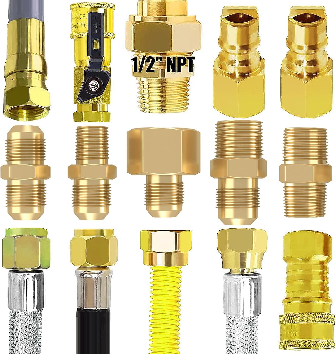 Upgraded 6 Feet High Pressure Braided Propane Hose - Conversion Coupling for BBQ Grill & Fire Pit