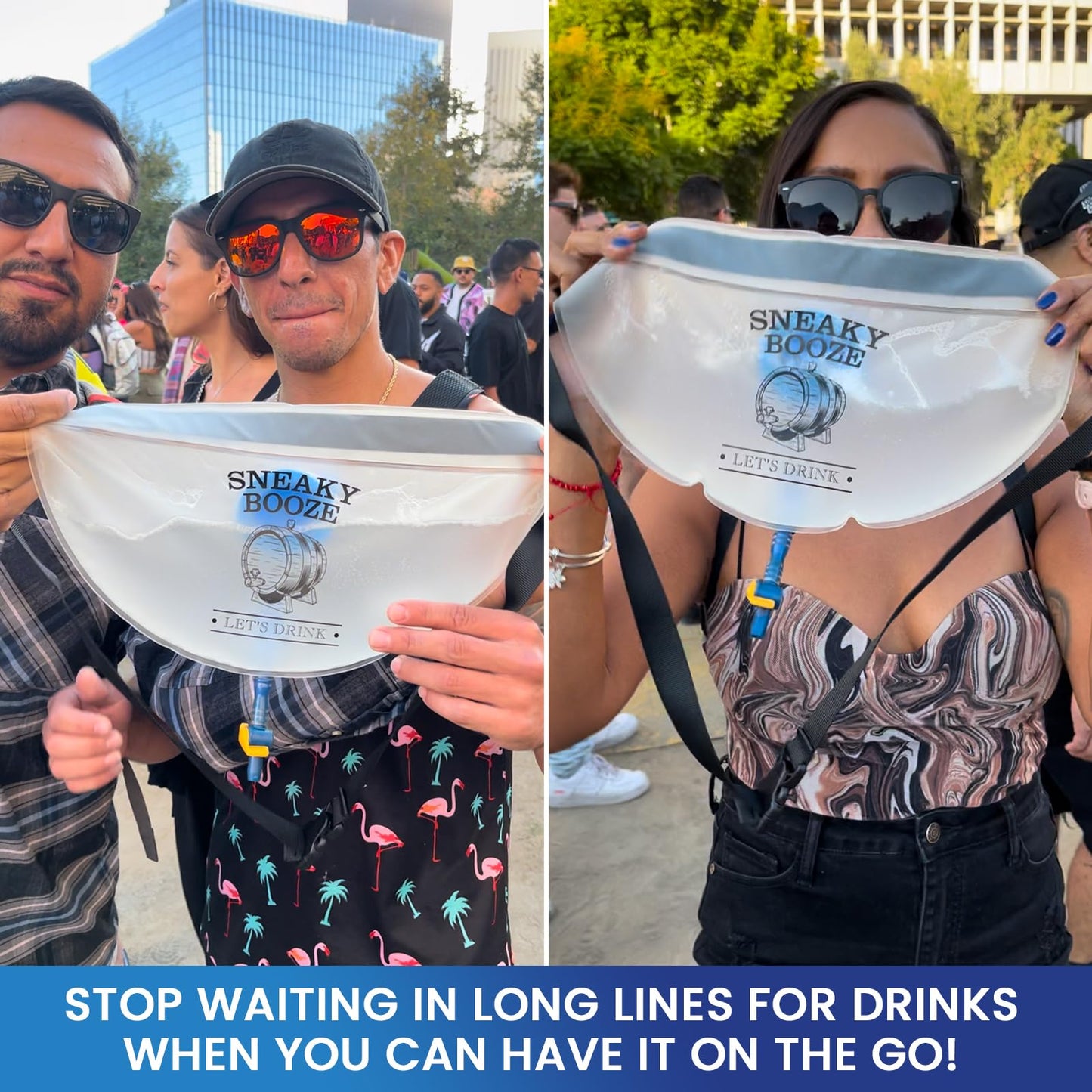 Sneaky Booze Hidden Flask Pouch For Men And Women: Portable 32oz Undetectable Alcohol Bag. Concealable Plastic Wine Liquor Body Hip Flasks. Disguised Leak Proof Travel Bags For Cruise Concert Festival