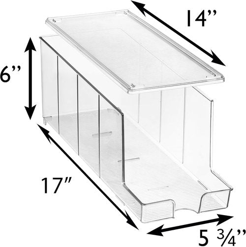 ClearSpace Soda Can Organizer - Stackable Refrigerator Dispenser Holds 12 Cans Each, BPA Free | 2 Pack