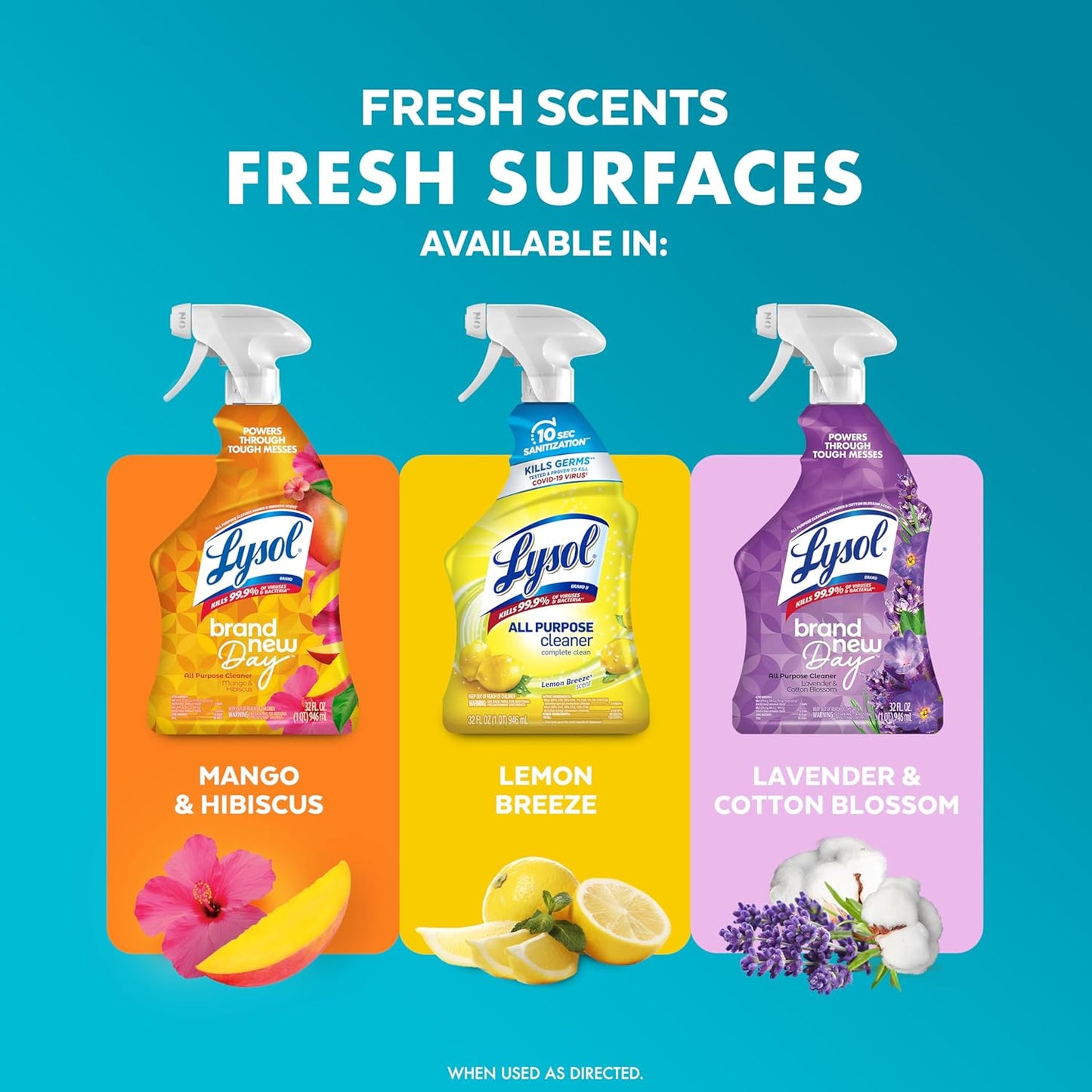 Lysol All-Purpose Cleaner Spray - Multi-Purpose Disinfectant for Kitchen & Bathroom | Coconut & Sea Minerals, 32 Fl Oz