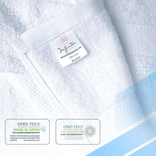 Infinitee Xclusives Luxury 100% Cotton Towel Set - 8 Piece Soft & Absorbent Bathroom Towels | Brilliant White