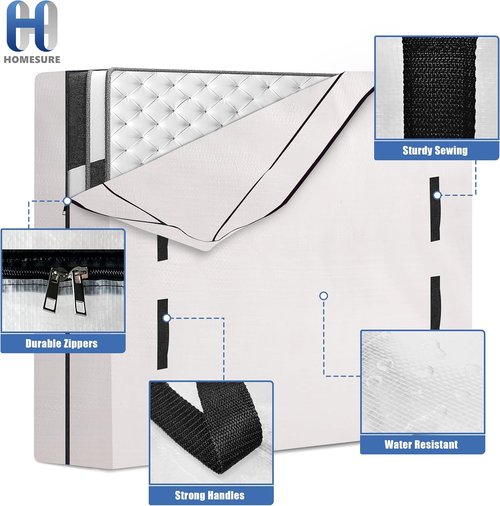 HOMESURE Mattress Bags for Moving | Heavy-Duty Storage with 8 Handles & Strong Zipper - Queen Size