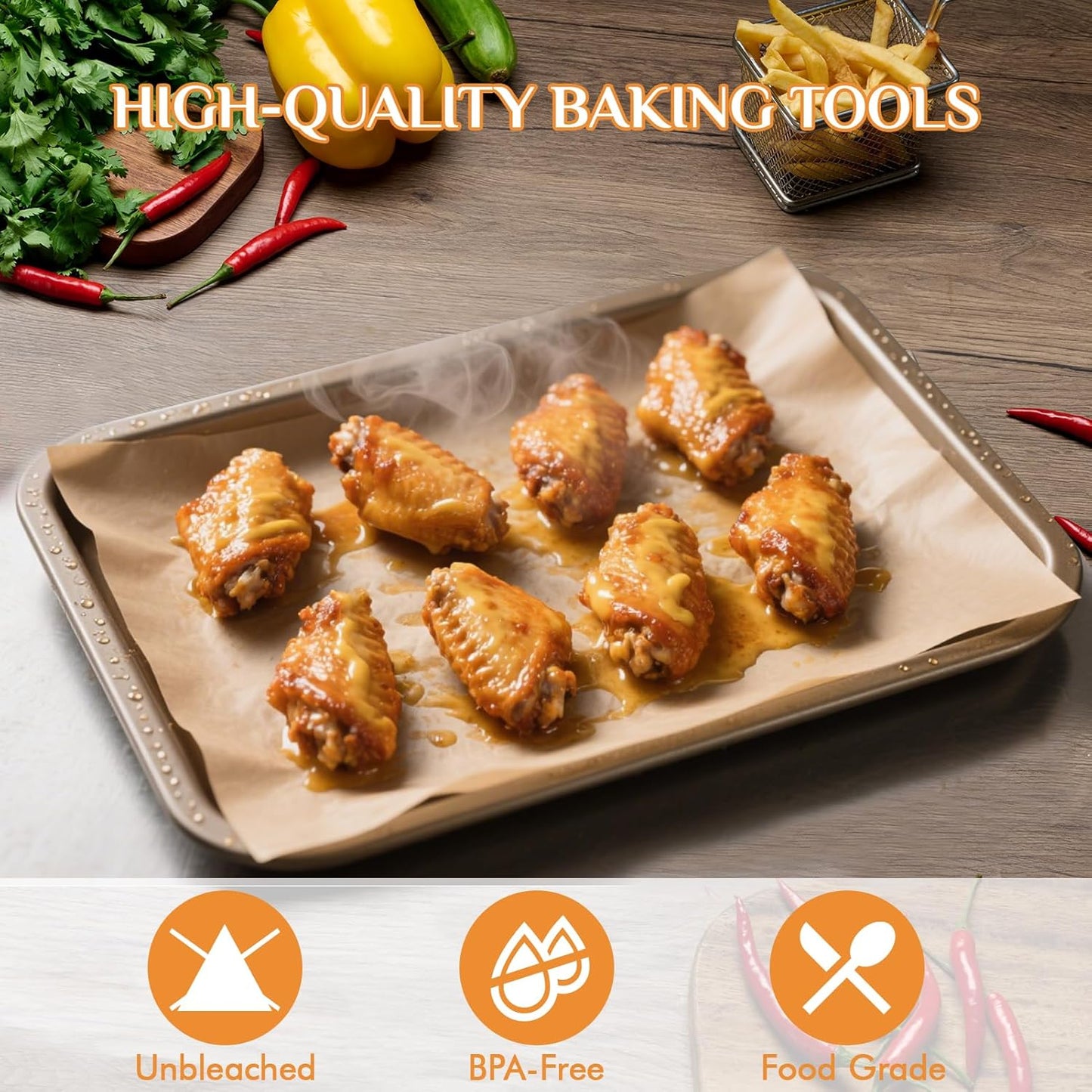 MUCHII Parchment Paper Sheets - 400 Pcs Non-Stick Precut 12 x 16 Inch for Baking & Cooking