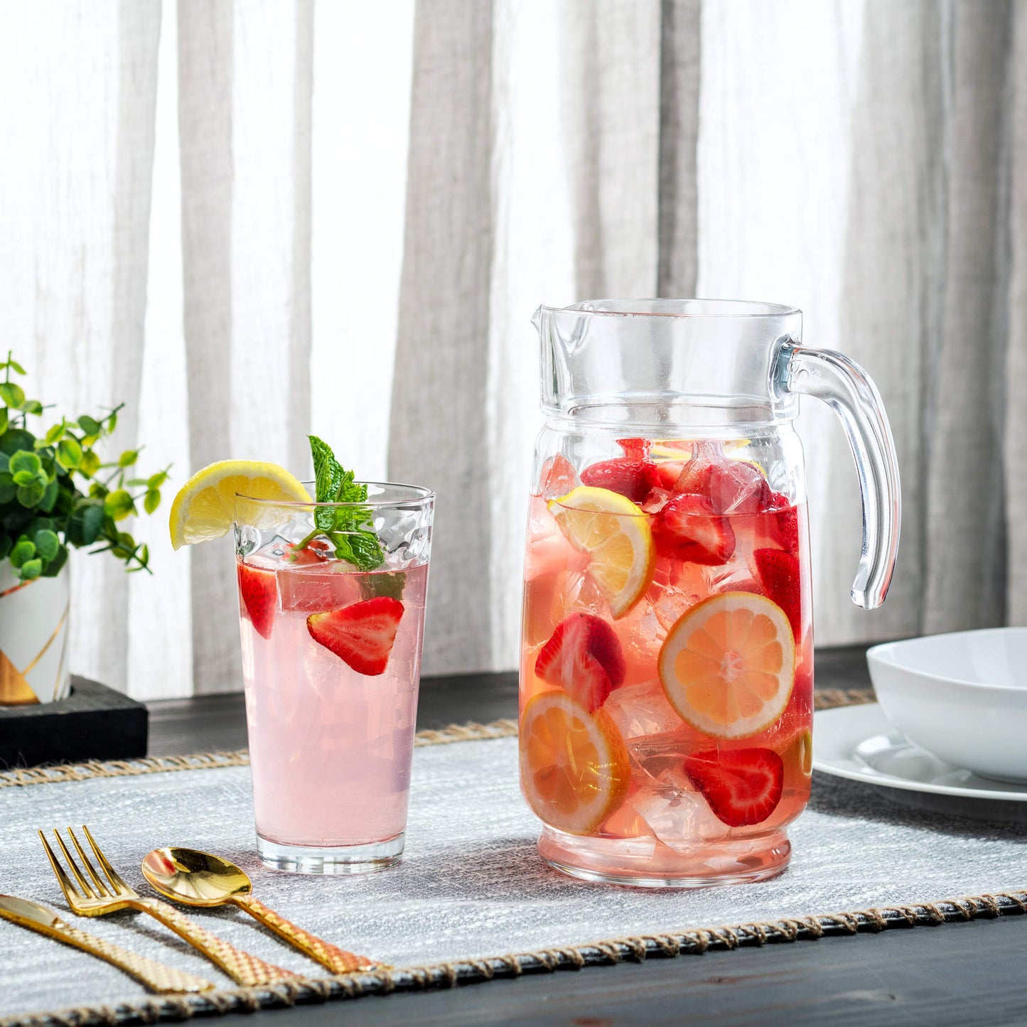 POPLASS Biscayne 18-Piece Family Drinking Glasses Set - Drinking Glassware Set with Highball Cooler, DOF (Double Old Fashioned), and Juice Glasses - 6 Each