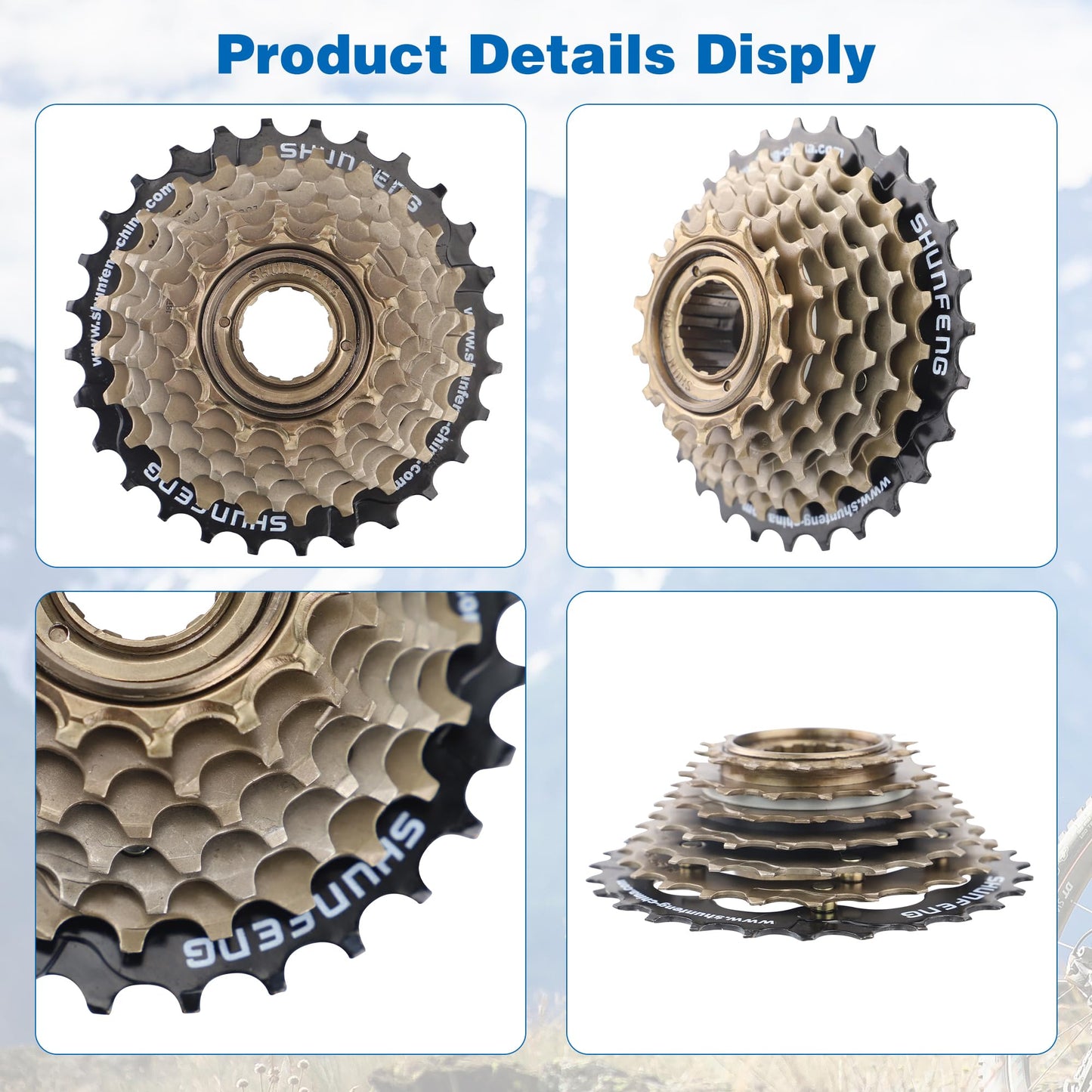 WEEROCK Bike Freewheel 7 Speeds, 14-28T Threaded Freewheel Screw On Bicycle Replement Part for MTB, Cruiser Bicycle