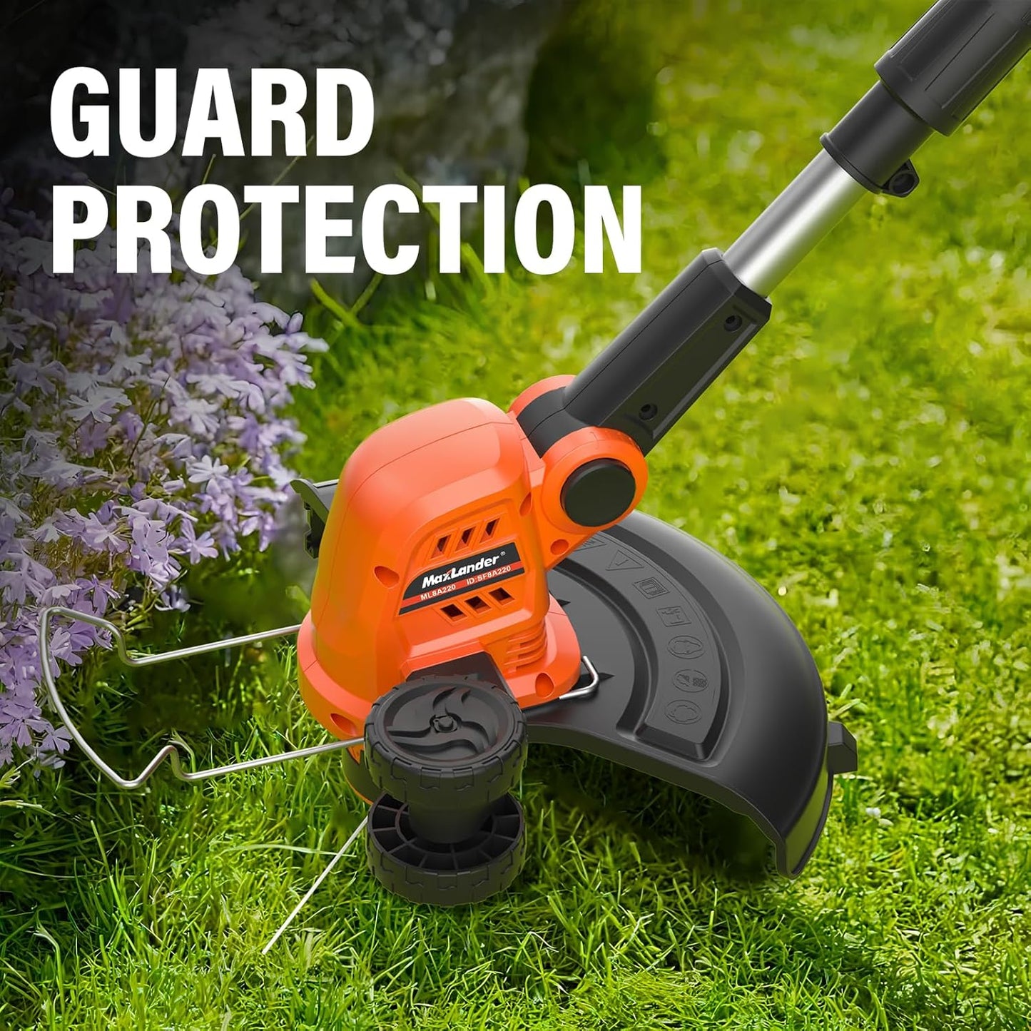 MAXLANDER Cordless Weed Wacker - 20V 12 Inch String Trimmer with 8 Replacement Spools & Batteries
