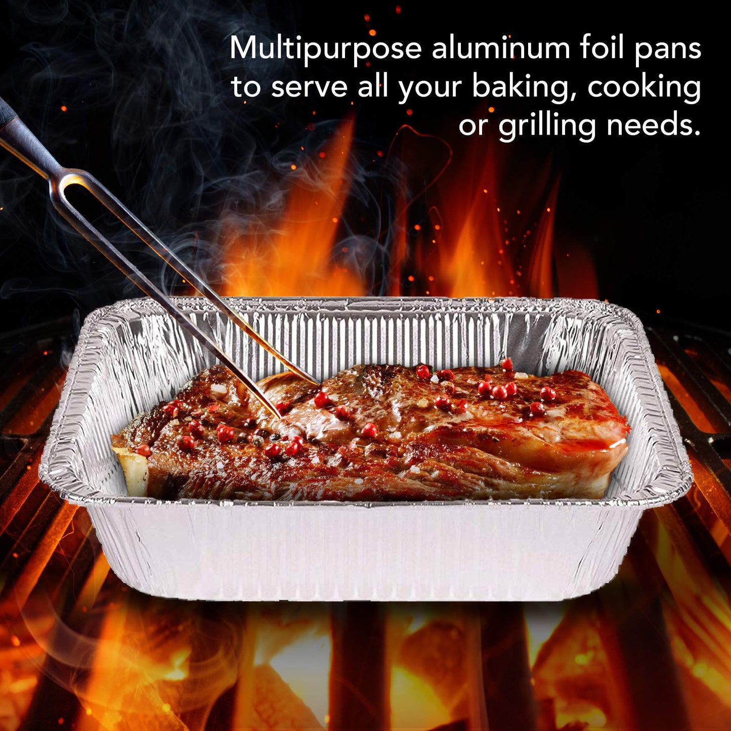 Stock Your Home 9x13 Aluminum Pans (40 Pack) - Disposable and Recyclable Foil Trays - Half Size Steam Table Deep Pans - Tin Foils for Cooking, Heating, Storing, Prepping Food