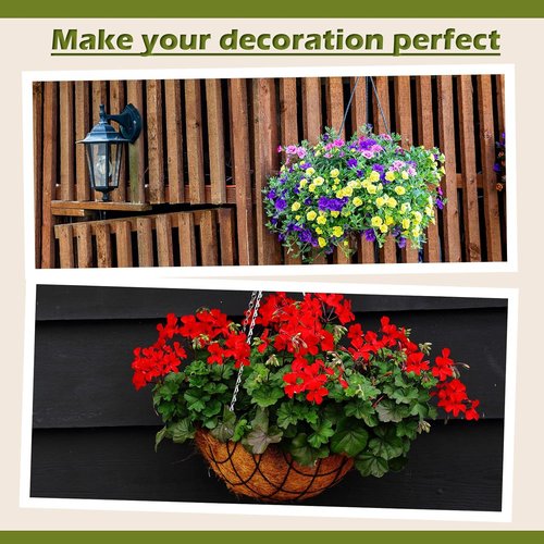 Gerrii 20-Inch Coconut Liners - 8 Pcs Natural Round Coir Planter Basket Liners for Flowers & Vegetables