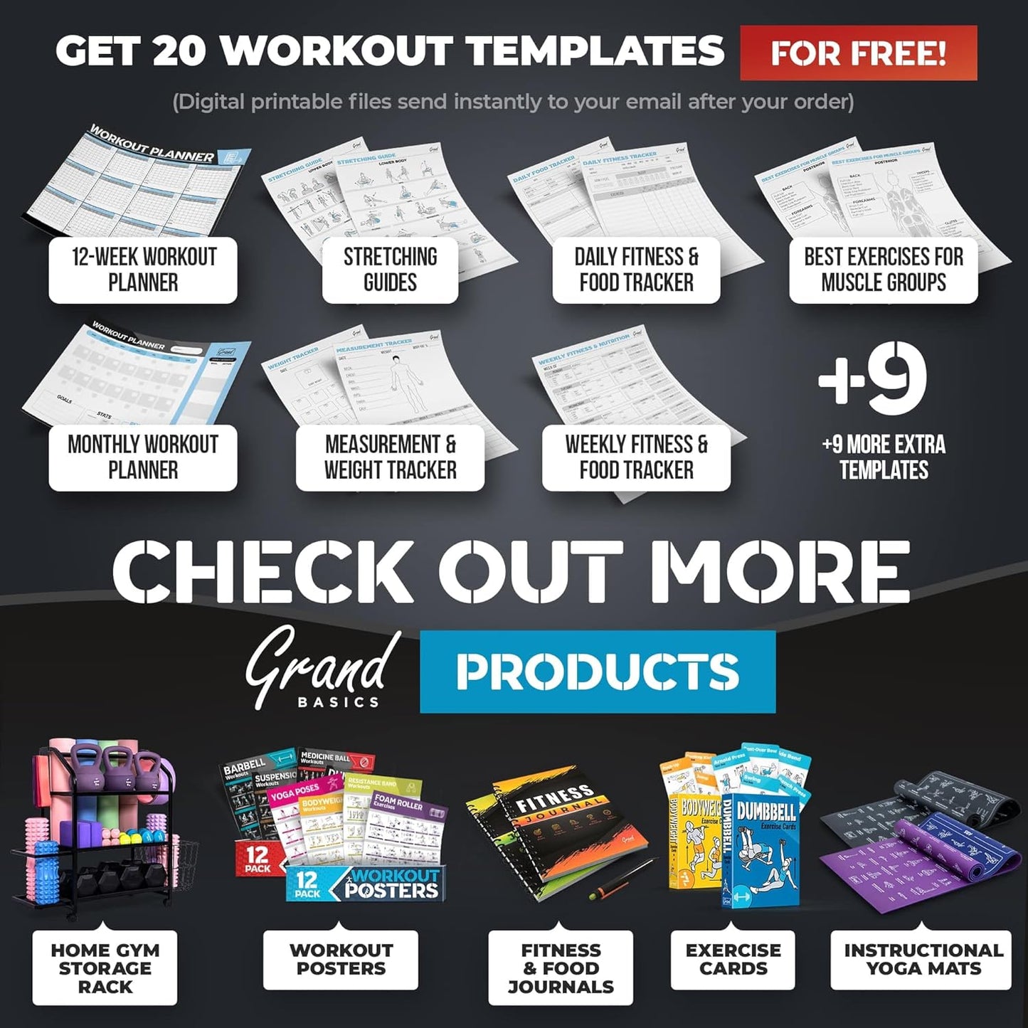 12-Pack Laminated Workout Posters by [Brand Name] - Essential Exercise Charts for Home Gym