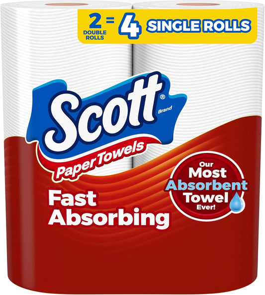 Scott Paper Towels - Choose-A-Sheet, 2 Double Rolls (100 Sheets Each) for Ultimate Cleanliness