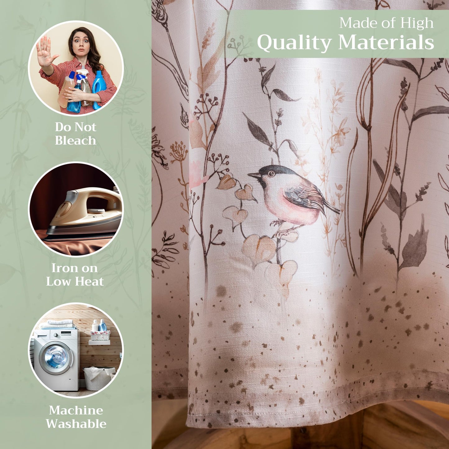 Maison d' Hermine Table Cloth Round Table 100% Cotton 69 Round Inches Tablecloth Reusable Decorative for Dining Kitchen Room Farmhouse Home Gifts for Mothers day Spring Summer - Meadow Florals - Brown