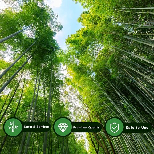 Bamboo Garden Stakes by [Brand Name] - 18-Inch Natural Plant Support with Twist Ties | 32 Pcs for Tomatoes & Climbing Plants