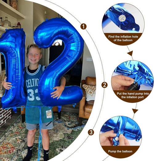 Big 23 Balloons - 40 Inch Dark Blue Number Balloons for Birthday, Party, Wedding & Graduation Celebrations