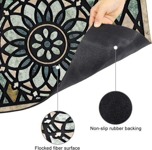 CHICHIC Welcome Door Mat - 24 x 36 Inch Heavy-Duty Non-Slip Outdoor Mat | Floral Design for Home Entrance