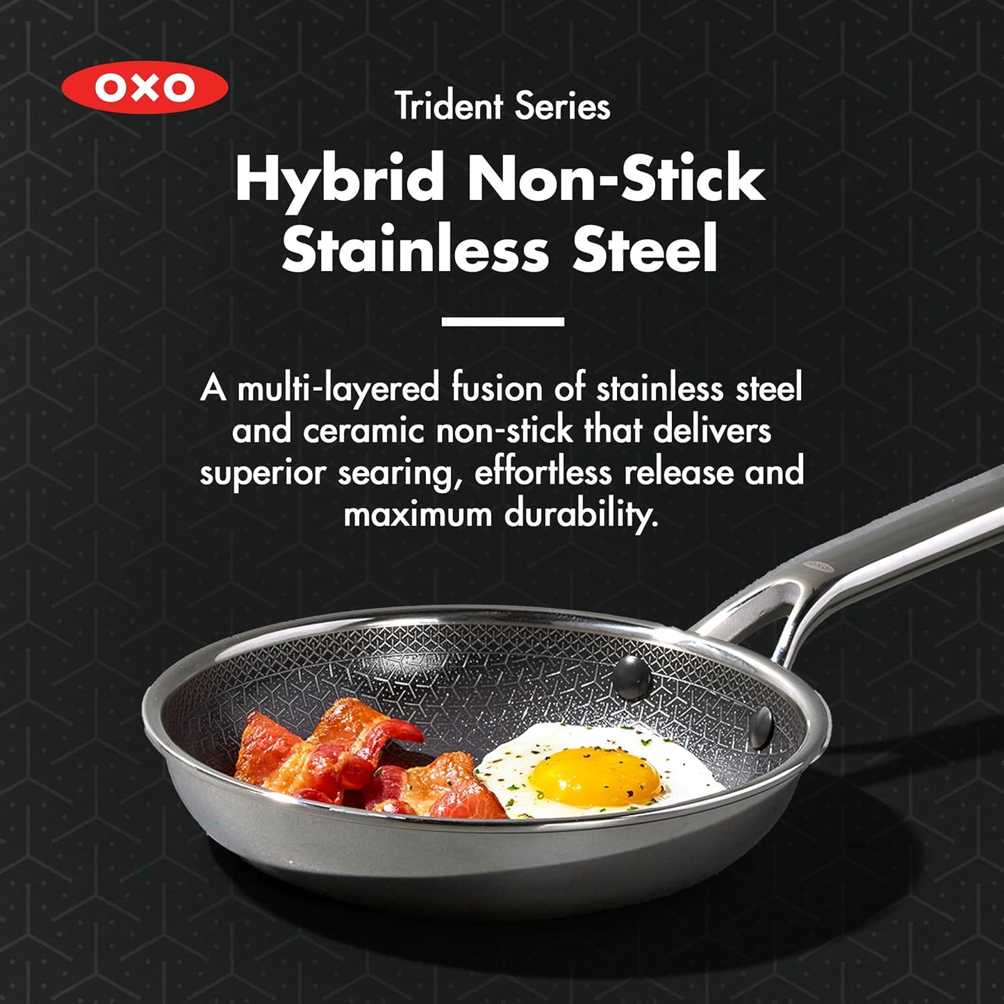 OXO Hybrid 8” Nonstick Frying Pan - Durable PFAS-Free Ceramic Skillet with Stay-Cool Handle | Induction & All Cooktop Compatible