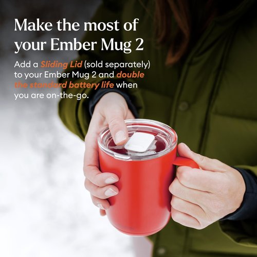 Ember Temperature Control Smart Mug 2, 14 Oz, App-Controlled Heated Coffee Mug with 80 Min Battery Life and Improved Design, Red