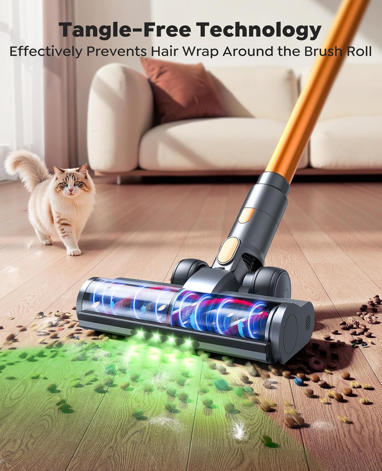 Skiennix Cordless Vacuum Cleaner - 55KPa Powerful Suction | 70 Minutes Runtime, LED Touch Screen, Self-Standing Design