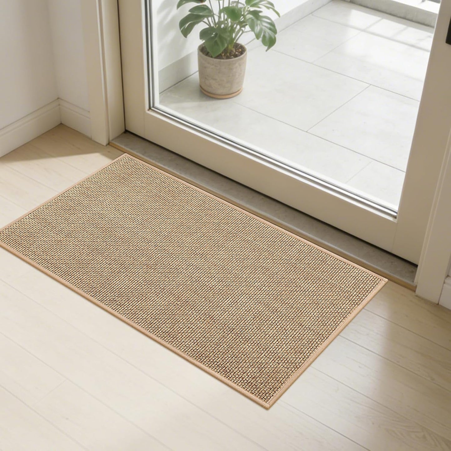 SMILOOL Indoor Entrance Mat - Non-Slip, Dirt Resistant & Absorbent | 17" x 30", Beige Doormat