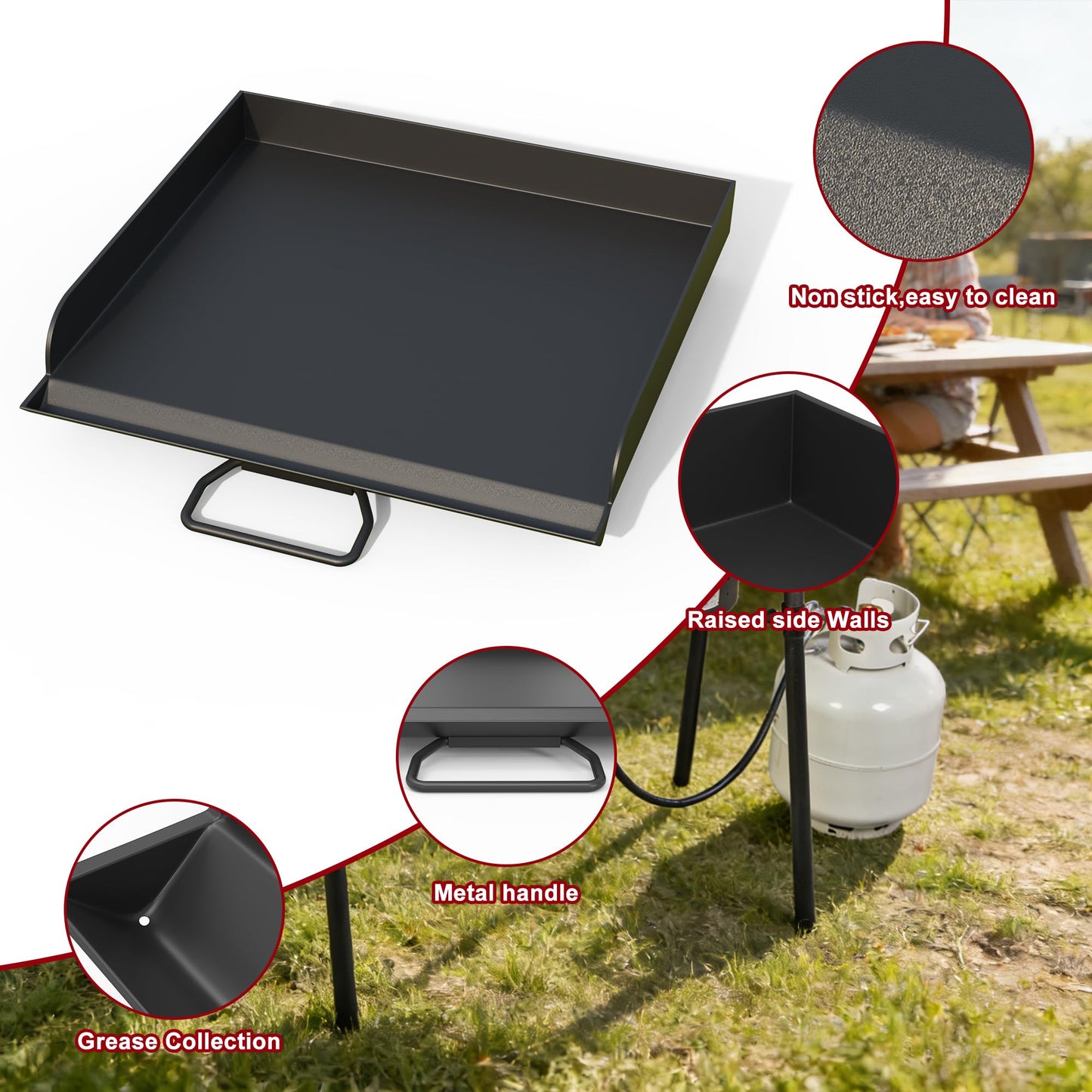 TAILGRILLER Universal Flat Top Griddle for Camp Chef, 14" x 16" Fry Griddle Pan for Camp Chef EX280LW YK60LW EX90LW EX60LW SB30D EX60FP DB60D EX60P EX60B