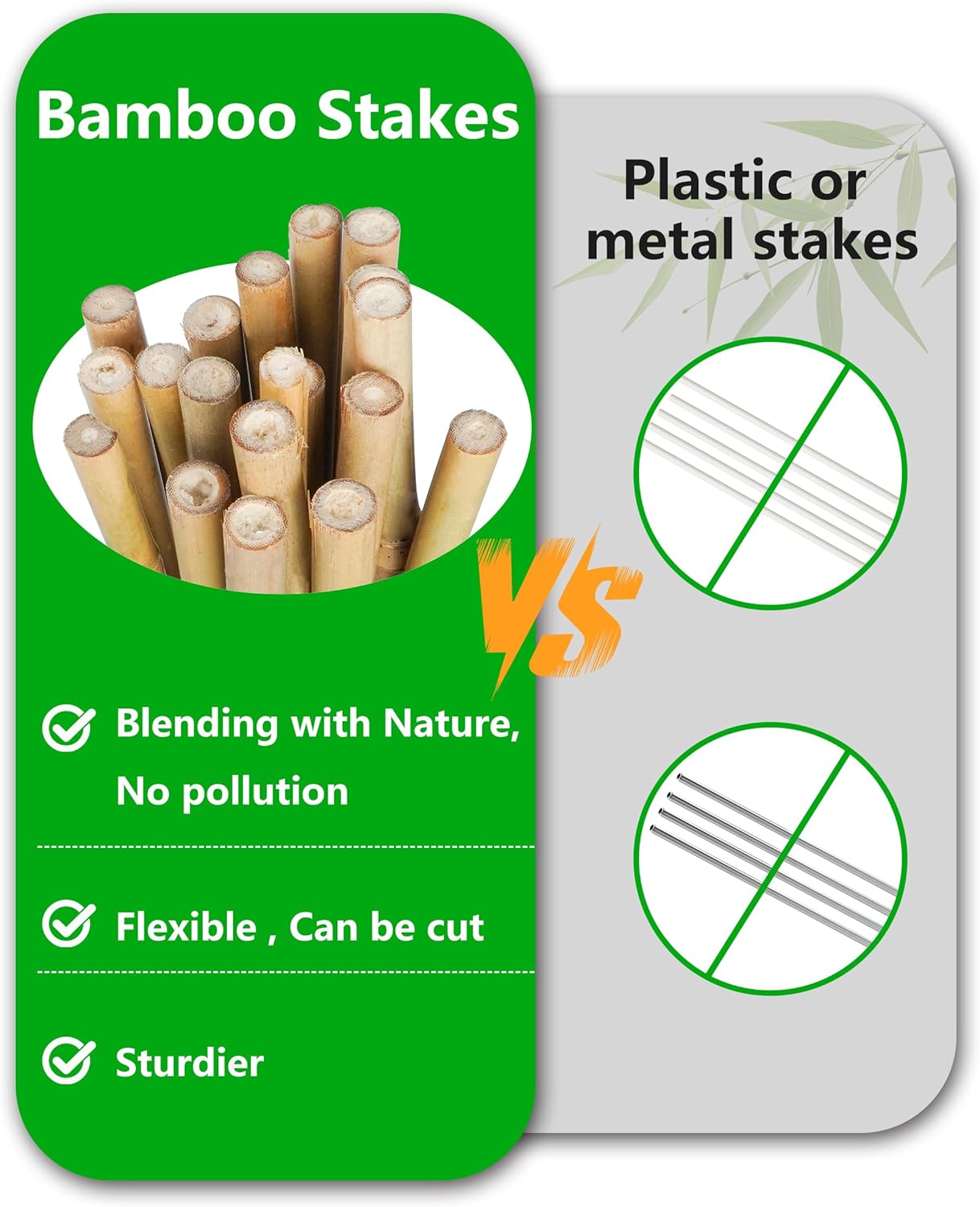 Natural Bamboo Plant Stakes by [Brand Name] - 3ft for Tomatoes, Beans & Climbing Plants | 30pcs