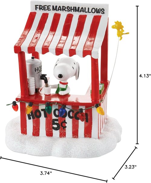 Department 56 Polyresin Snoopy's Cocoa Stand Accessory - 4.13 Inch Peanuts Village Decor